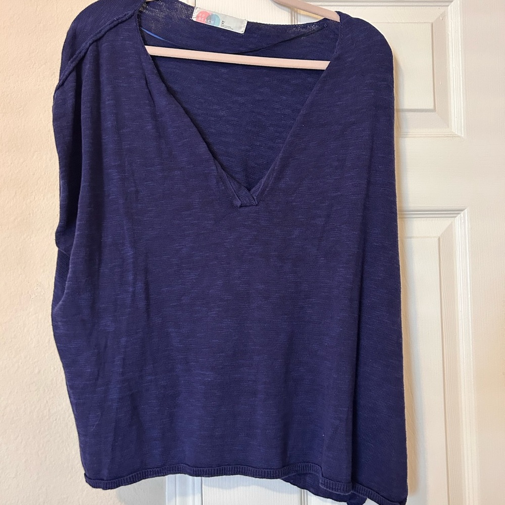 Free People beach Deep navy  Short Sleeve Tee